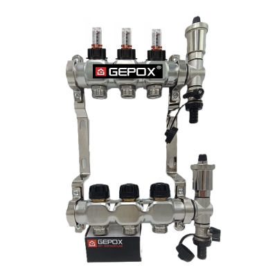 Rozdzielacz 3 nierdzewny do podłogówki GEPOX PL GEP-PRO-3N